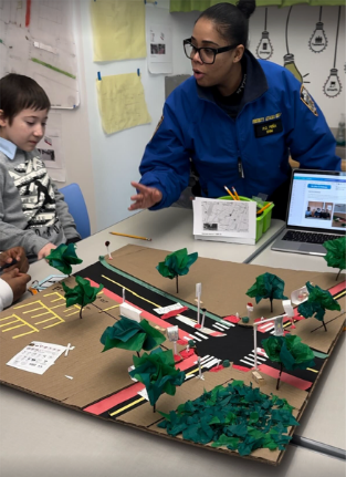 Students working